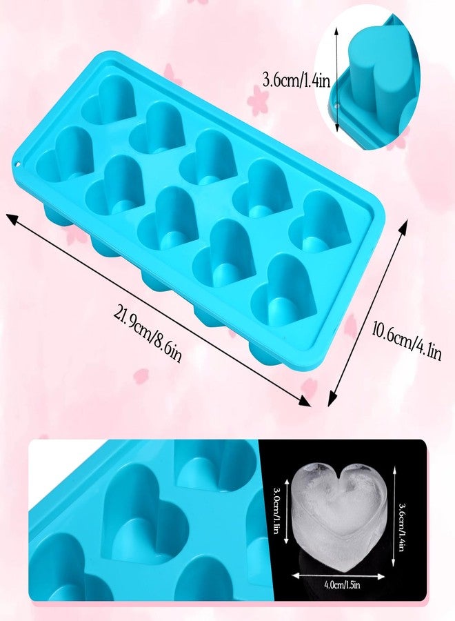 Gallipower 3 Pcs Heart Ice Cube Trays,Ice Maker,Silicone Molds with Removable Lid,Stackable Ice Trays with Covers(Pink,Blue,Red) - Image 2